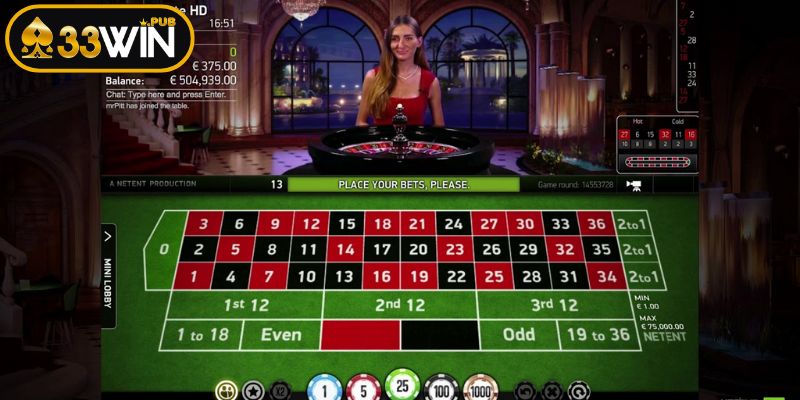 Roulette tại sảnh Casino 33WIN